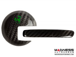 FIAT 500 Interior Door Handle Kit - Carbon Fiber - Green Scorpion Design